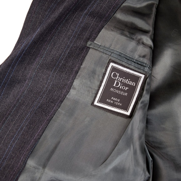 Christian Dior Mens Pinstripe Wool Blazer Grey 42R - Picture 6 of 8
